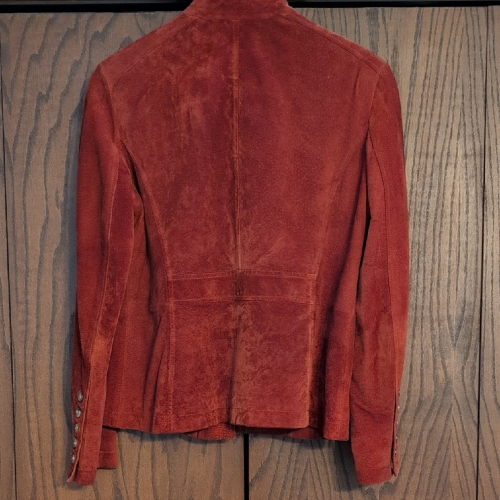 Women's Suede Jacket - Deep Rust - Picture 3 of 9